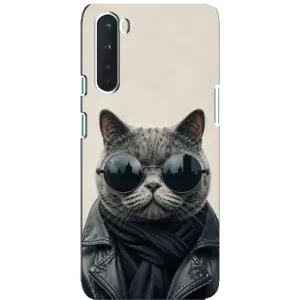 Чехол на тематику: Коты для OnePlus Nord (Модный кот)