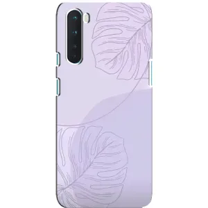 Чехол цветочный дизайн для OnePlus Nord (Монстера фиолетовая)