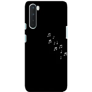 Чехол с картинками на черном фоне для OnePlus Nord (Ноты)