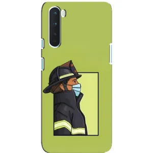 Силиконовый бампер (Работники) на OnePlus Nord (Пожарник)