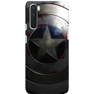 Чехол с Щитом Капитана Америки на OnePlus Nord (Ретро Щит Капитана)