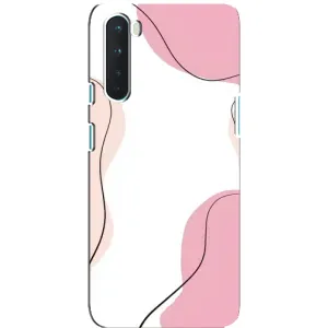 Чехол цветочный дизайн для OnePlus Nord (Розовый фон)