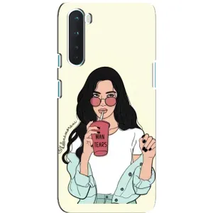Силиконовый Чехол на OnePlus Nord с картинкой Стильных Девушек (С напитком)