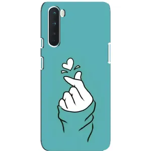 Чехлы (Знак сердечка) на OnePlus Nord (Сердечко на бирюзовом)