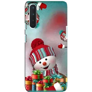 Чехлы на Новый Год OnePlus Nord (Снеговик в шапке)