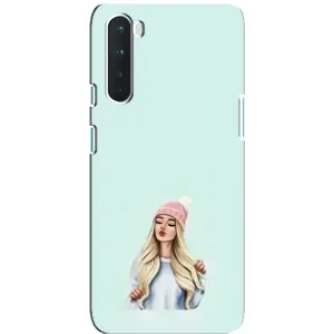 Силиконовый Чехол на OnePlus Nord с картинкой Стильных Девушек (В шапке)
