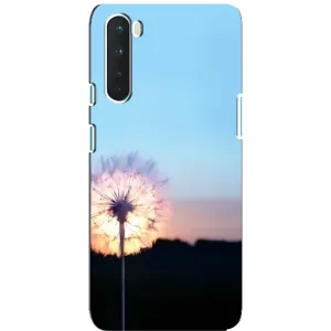 Силиконовый Чехол с одуванчиками на OnePlus Nord (Закат с одуванчиком)
