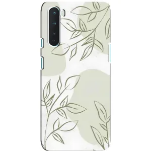 Чехол цветочный дизайн для OnePlus Nord (Зелёный дизайн)