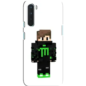 Чехлы для OnePlus Nord (Персонажи Майн Крафт) (Зеленый мальчик)