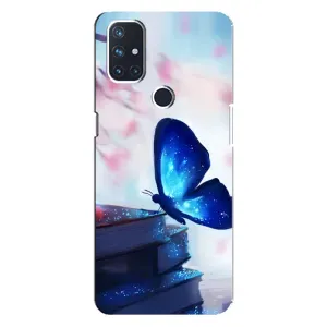 Силіконовий бампер з картинкою звірів для OnePlus Nord 10 5G (Метелик синій)