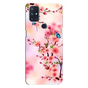 Чехол с принтом САКУРЫ на OnePlus Nord 10 5G (Бабочки на сакуре)