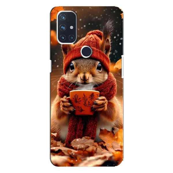 Чехол с рисунком «Белка с кофе» для OnePlus Nord 10 5G Чехол с рисунком «Белка с кофе» для OnePlus Nord 10 5G