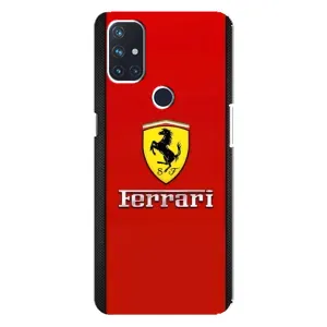 Силиконовый бампер с картинкой машины на OnePlus Nord 10 5G (Ferrari Logo)