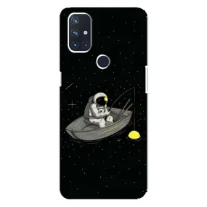Силиконовый Чехол с принтом "Космонавты" на OnePlus Nord 10 5G (Космонавт на рыбалке)