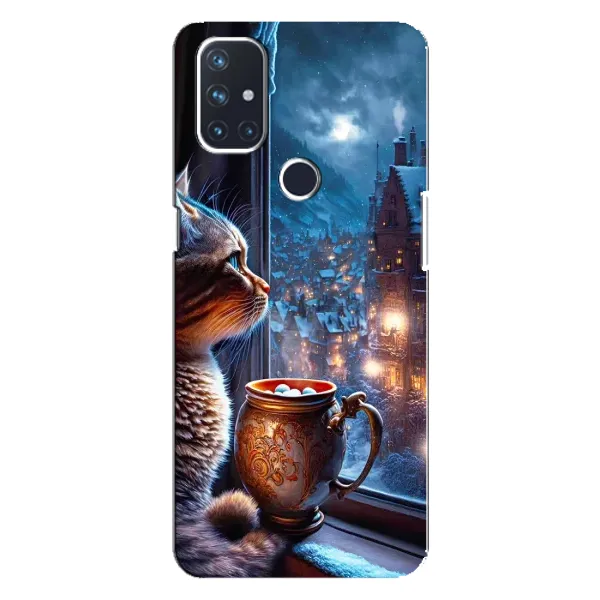 Чехол с рисунком «Кот новогодний» для OnePlus Nord 10 5G Чехол с рисунком «Кот новогодний» для OnePlus Nord 10 5G