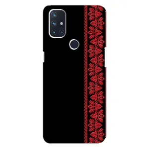 Силиконовый Чехол на OnePlus Nord 10 5G (Красная Вышиванка)