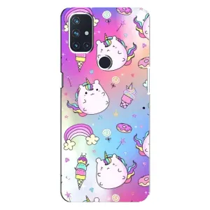 Чехол Unicorn на OnePlus Nord 10 5G (Радуга и Единорог)