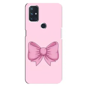 Чехол банты для OnePlus Nord 10 5G (Розовый бантик)