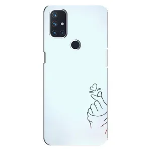 Чехлы (Знак сердечка) на OnePlus Nord 10 5G (Сердце на голубом)
