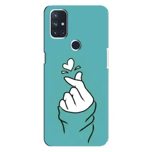 Чехлы (Знак сердечка) на OnePlus Nord 10 5G (Сердечко на бирюзовом)