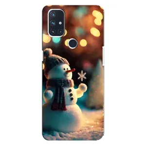 Чехлы на Новый Год OnePlus Nord 10 5G (Снеговик праздничный)