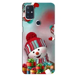Чехлы на Новый Год OnePlus Nord 10 5G (Снеговик в шапке)