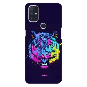 Силіконовий бампер з картинкою звірів для OnePlus Nord 10 5G (Тигр-Арт)