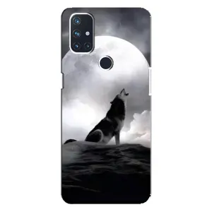 Чохол з Вовком на OnePlus Nord 10 5G (Вовк і місяць)