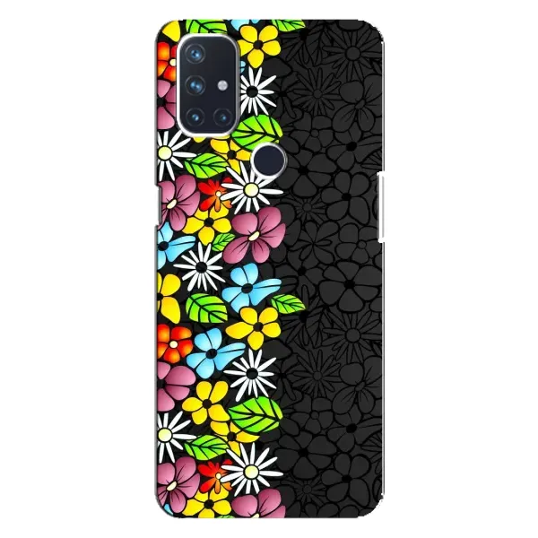 Чехол с рисунком «Яркие цветы на черном» для OnePlus Nord 10 5G Чехол с рисунком «Яркие цветы на черном» для OnePlus Nord 10 5G