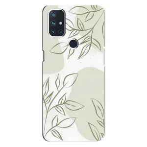 Чехол цветочный дизайн для OnePlus Nord 10 5G (Зелёный дизайн)
