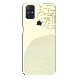 Чехол цветочный дизайн для OnePlus Nord 10 5G (Зелёный фон)
