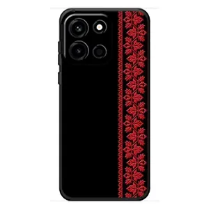 Силиконовый Чехол на OnePlus Turbo 6 (Красная Вышиванка)