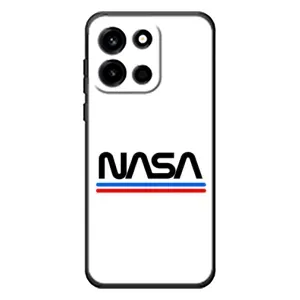 Силиконовый бампер с принтом "Наса" на OnePlus Turbo 6 (NASA на белом фоне)