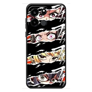 Силиконовые чехлы с глазами Anime для Уанплас Турбо 6В (Глаза на чорном)