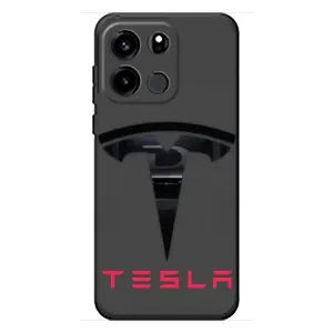 Силиконовый бампер с картинкой машины на OnePlus Turbo 6V (Logo TESLA)