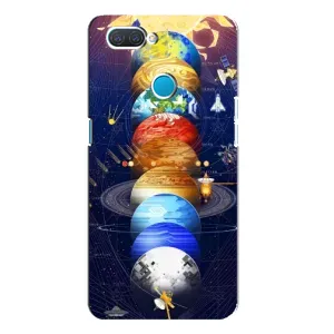 Чехол (ТПУ) с планетами на OPPO A12 (Арт планети)