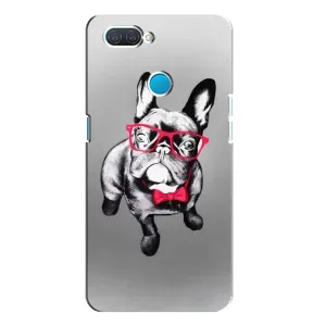 Чехол (ТПУ) Милые собачки для OPPO A12 (Бульдог в очках)