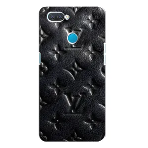 Текстурный Чехол Louis Vuitton для Оппо а12 (Черный ЛВ)