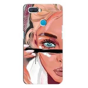 Силиконовый Чехол на OPPO A12 с картинкой Стильных Девушек (Девушка и ресницы)