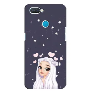 Чехол Стильные девушки на OPPO A12 (Девушка и сердечки)