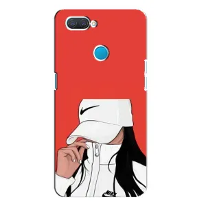 Силиконовый Чехол на OPPO A12 с картинкой Стильных Девушек (Девушка Nike)