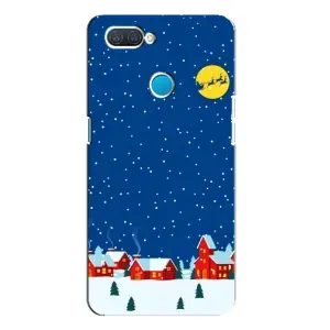 Силиконовый бампер на рождество для OPPO A12 (Город в снегу)
