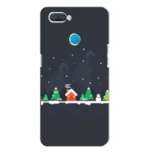 Силиконовый бампер на рождество для OPPO A12 (Город зимний)