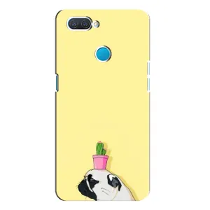 Бампер для OPPO A12 с картинкой "Песики" (Кактус на голове)