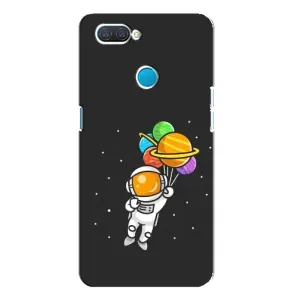 Силиконовый Чехол с принтом "Космонавты" на OPPO A12 (Космонавт с шариками)