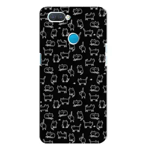 Чехол на тематику: Коты для OPPO A12 (Котики на черном)