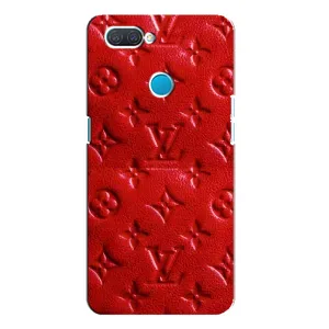 Текстурный Чехол Louis Vuitton для Оппо а12 (Красный ЛВ)