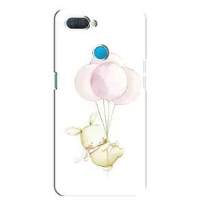 Силиконовый бампер с картинкой животных для OPPO A12 (Кролик и шарики)