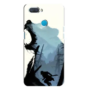 Силиконовый бампер с картинкой животных для OPPO A12 (Медведь и лес)