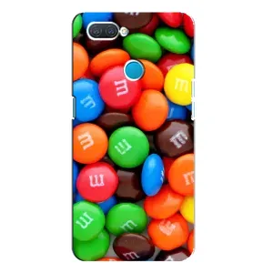 Чехол с изображением вкусной еды для OPPO A12 (Разноцветные M&M'S)